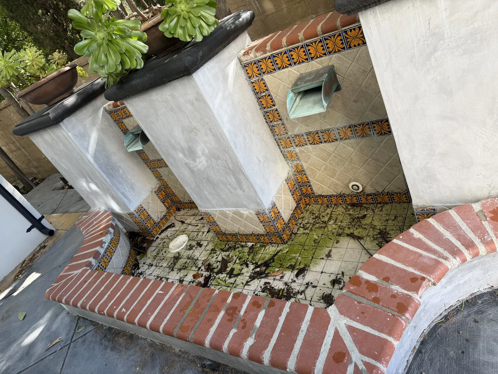 Before fountain cleaning and repair Irvine CA