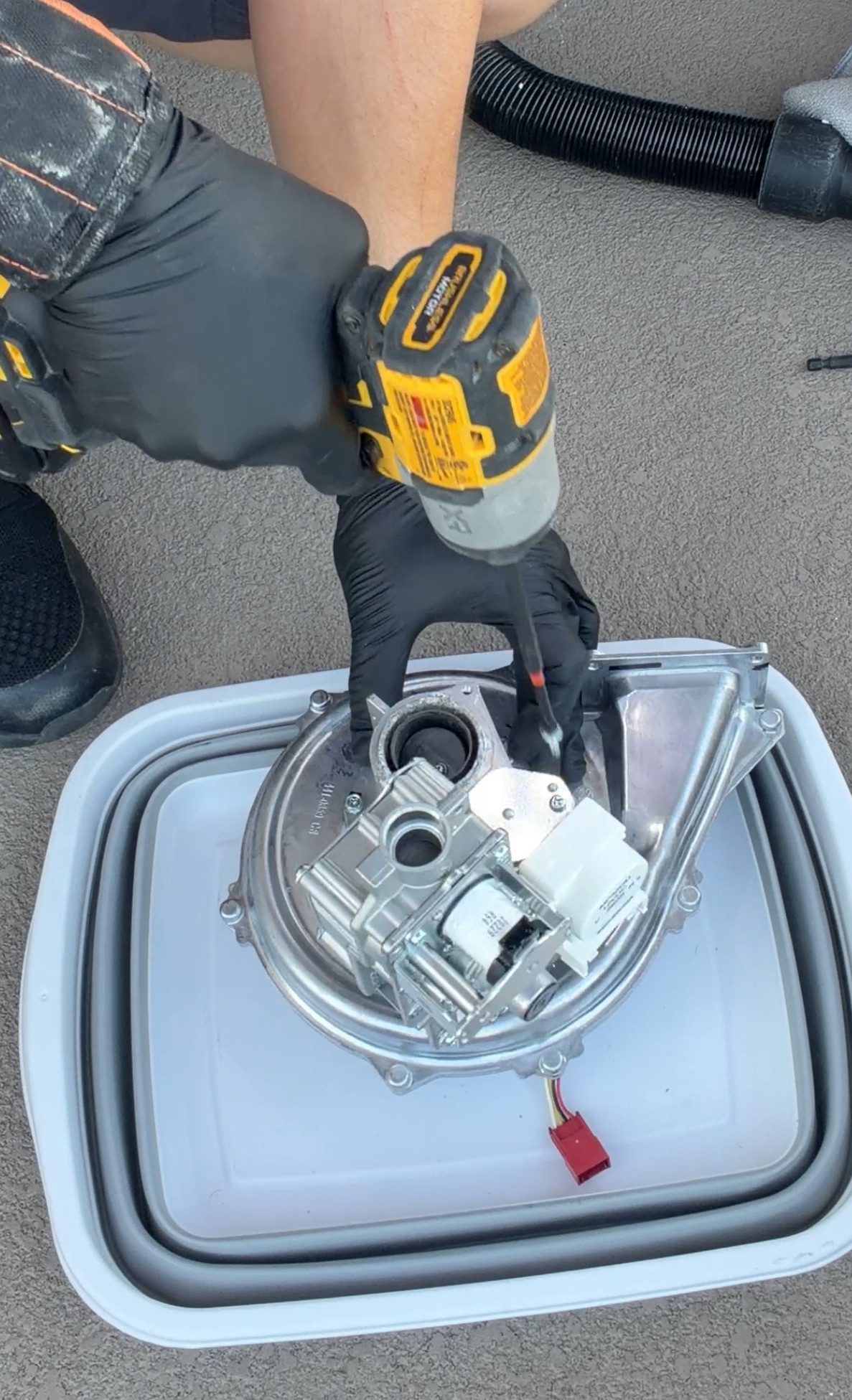 Dustin beginning to disassemble the Rinnai Venturi assembly